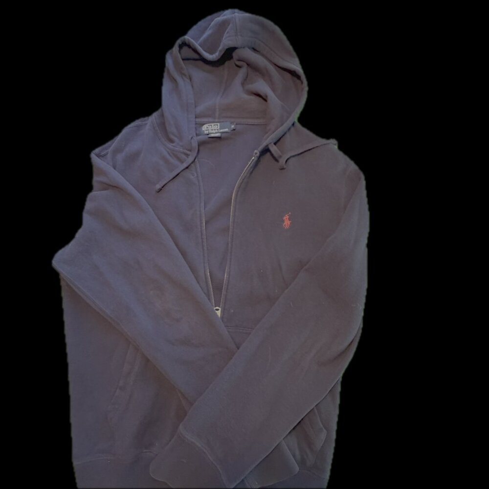 Polo Ralph Lauren Full Zip Up Navy Blue Hoodie